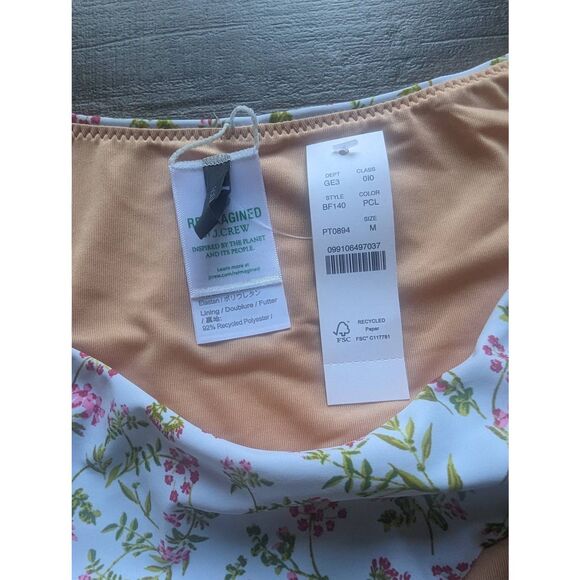 J. CREW RE-IMAGINED Curved Waist Cheeky Bikini Bottom Cloud Meadow Floral - Picture 4 of 4